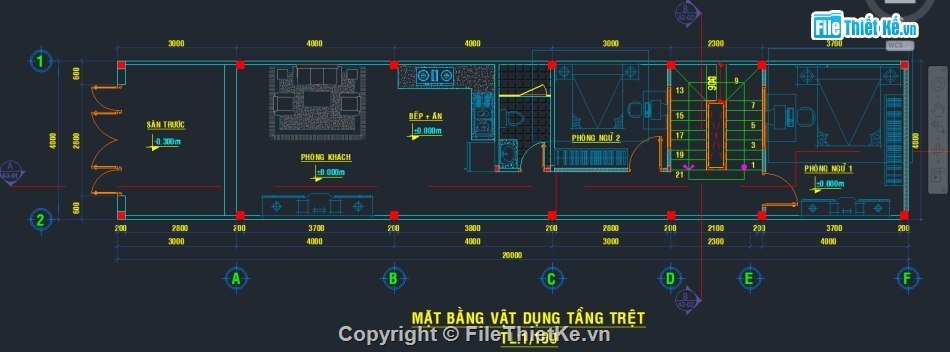 Nhà phố 2 tầng,Nhà phố 4x20m,File cad nhà phố,mẫu nhà phố 2 tầng,bản vẽ nhà phố 2 tầng